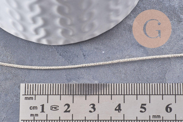 Cordon Métallique doré très clair polyester 1mm, fil pour bijoux noeud coulissant x1 mètre (G10002)