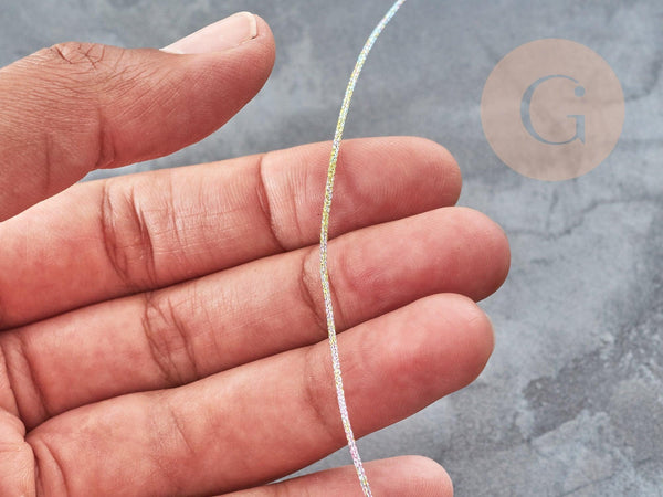 Cordon Métallique tressé polyester 1mm, cordon métallisé pour bijoux, x1mètre G9036