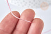 Cordon Métallisé rose clair polyester 1mm, cordon pour bijoux, x1 mètre G7474