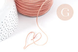 Cordon Polyester métal rigide vieux rose 2mm,création pour scrapbooking, x 1M G9003
