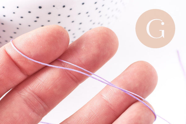 Cordon Violet clair tressé polyester 0.6mm, x1 mètre (G10666)