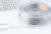Cordon argent métallisé polyester 1mm, fil pour bijoux noeud coulissant, x1 mètre (G9091)