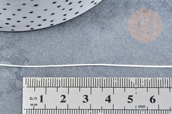 Cordon blanc tressé polyester 0.6mm, cordon fil de jade pour bijoux, x1 mètre G8450