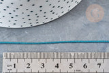 Cordon bleu turquoise Métallisé tressé polyester 1mm, cordon métallisé pour bijoux, x1 mètre (G8170)
