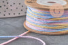 Cordon coton multicolore pastel 1mm, x5 mètre (G11330)-Cordons pour bijoux et perles-Gingerlily Perles