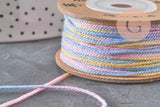 Cordon coton multicolore pastel 1mm, x5 mètre (G11330)-Cordons pour bijoux et perles-Gingerlily Perles