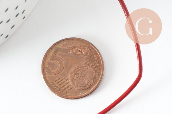 Cordon cuir naturel rouge blanc vert noir 1.5mm/2mm, x1 mètre G9802