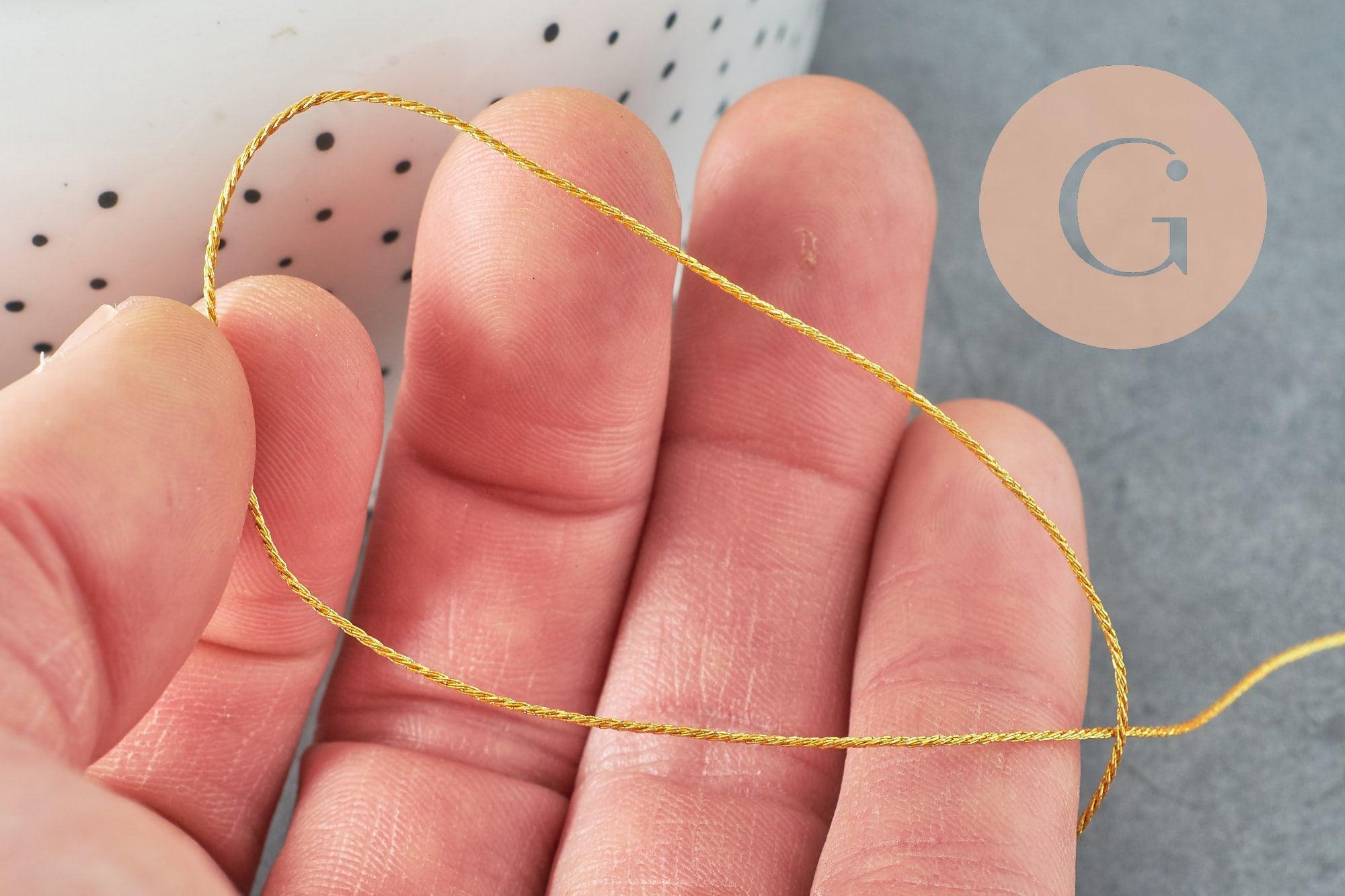 Cordon doré en nylon 1mm, x1 ou x5 mètres (G6132)