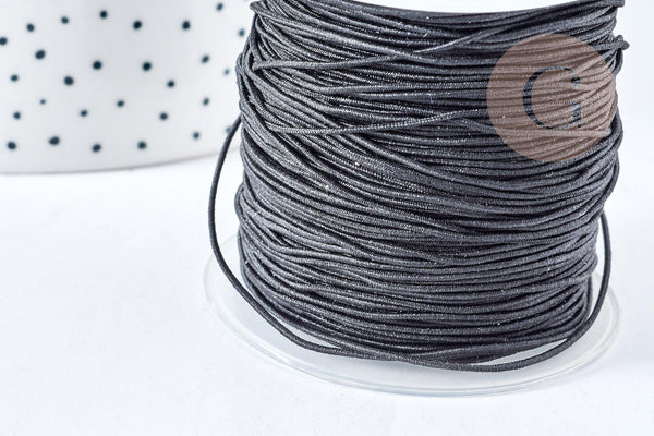 Cordon élastique Polyester rond noir 0.7mm, x 5mètres (G8312)