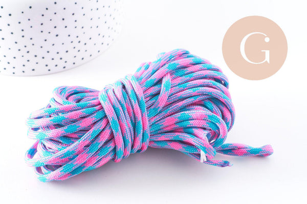 Cordon épais Spandex polyester Rose fuchsia 4mm, x1 mètre (G10272)