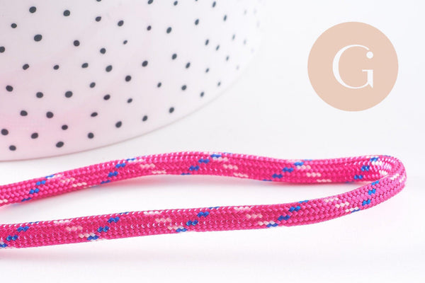 Cordon épais Spandex polyester Rose fuchsia 4mm, x1 mètre (G10272)