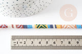 Cordon ethnique jaune multicolore 7mm,cordon pour bijoux d'inspiration africaine, x1 mètre G9114