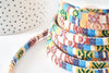 Cordon ethnique jaune multicolore 7mm,cordon pour bijoux d'inspiration africaine, x1 mètre G9114