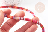 Cordon ethnique multicolore 7mm,cordon pour bijoux d'inspiration africaine, x1mètre G9115