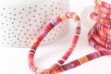 Cordon ethnique multicolore 7mm,cordon pour bijoux d'inspiration africaine, x1mètre G9115