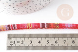 Cordon ethnique multicolore 7mm,cordon pour bijoux d'inspiration africaine, x1mètre G9115