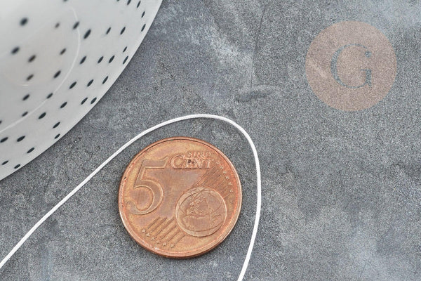 Cordon fil de jade blanc polyester 0.5mm, cordon pour création de bijoux x1 mètre G9331