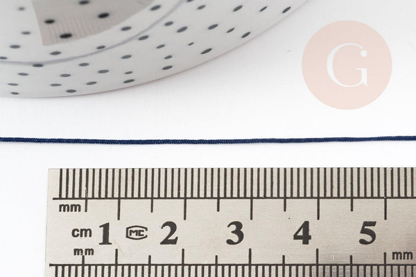 Cordon fil de jade bleu marine polyester 0.5mm, cordon pour création de bijoux x1 mètre G9332