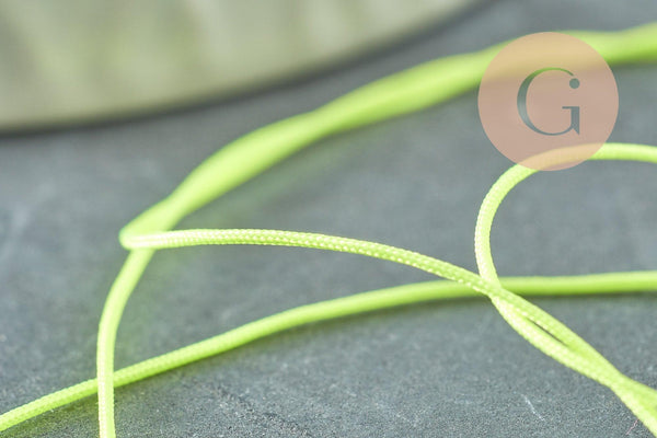 Cordon fil de jade jaune fluorescent polyester 0.6mm, x1 mètre (G9518)