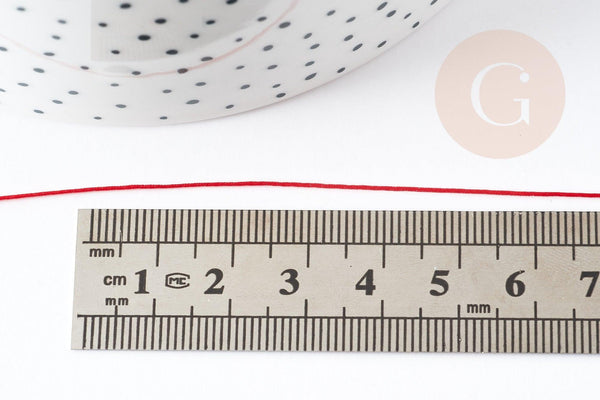 Cordon fil de jade nylon rouge 0.4mm, fabrication bijoux avec nœud coulissant, x1mètre G9117