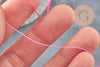Cordon fil de jade rose fluorescent polyester 0.6mm, cordon pour création de bijoux x1 mètre G9535