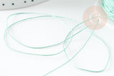 Cordon fil de jade turquoise clair polyester 0.5mm, cordon pour création de bijoux x1 mètre G9340