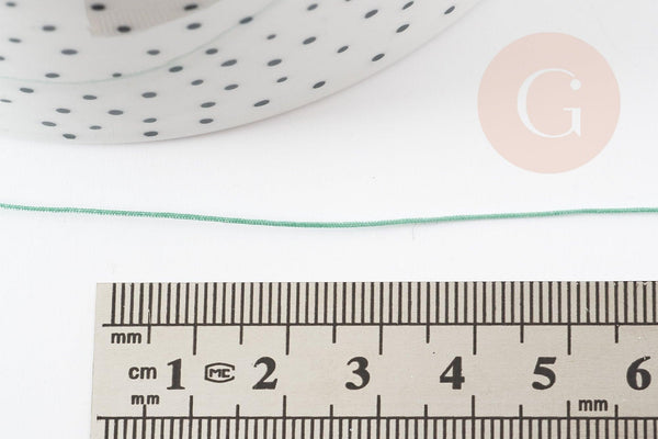 Cordon fil de jade turquoise clair polyester 0.5mm, cordon pour création de bijoux x1 mètre G9340
