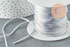 Cordon gris clair or, fabrication bijoux bijoux,ruban mariage,scrapbooking, largeur 1.5mm, x1 mètre G5081