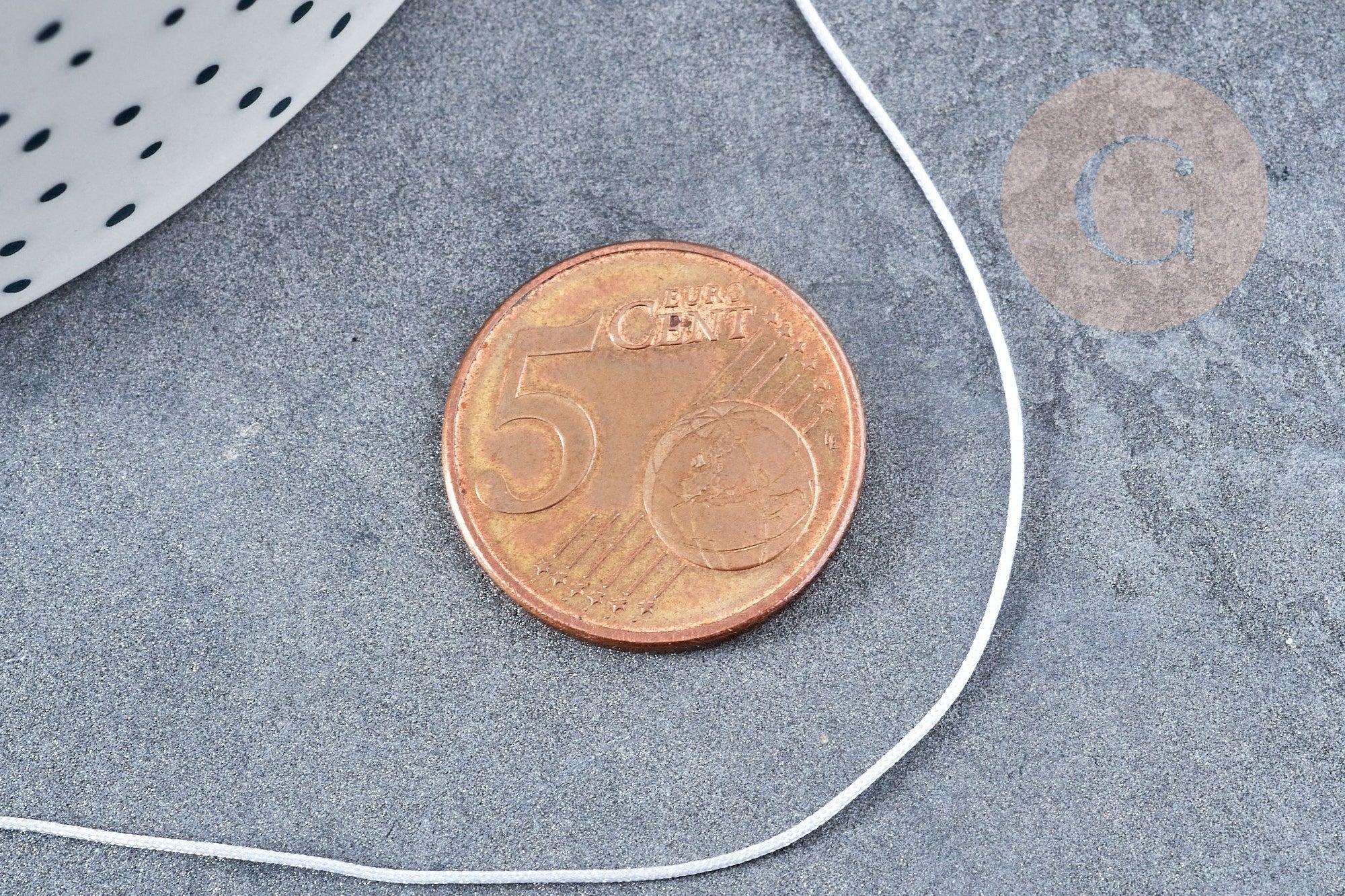 Cordon gris tressé polyester 0.4mm, cordon fil de jade pour bijoux, x1 mètre G8452