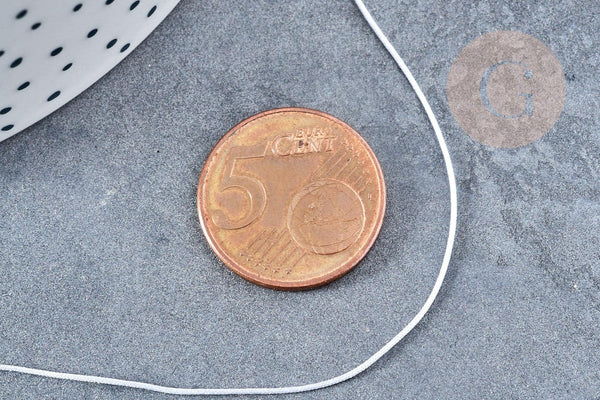 Cordon gris tressé polyester 0.4mm, cordon fil de jade pour bijoux, x1 mètre G8452