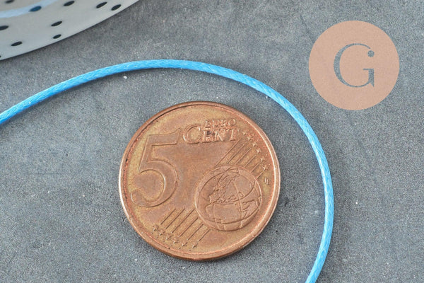 Cordon huilé bleu imitation cuir,fourniture créative, scrapbooking, x1 mètre G8251