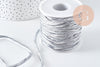 Cordon macramé Polyester argent 3mm, x1 mètre (G10590)