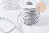 Cordon macramé Polyester argent 3mm, x1 mètre (G10590)