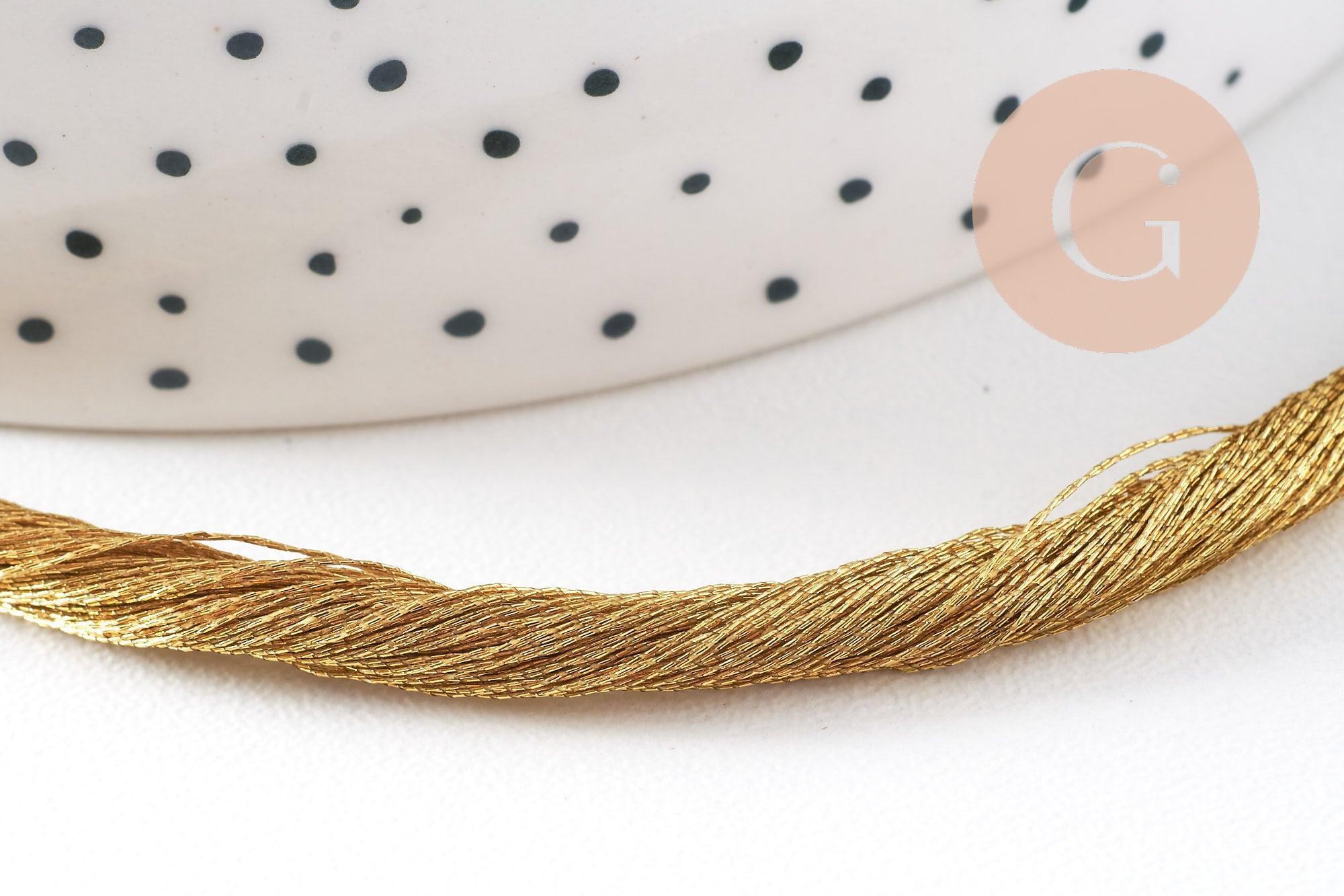 Cordon macramé Polyester or foncé 3mm, x1 mètre (G10475)