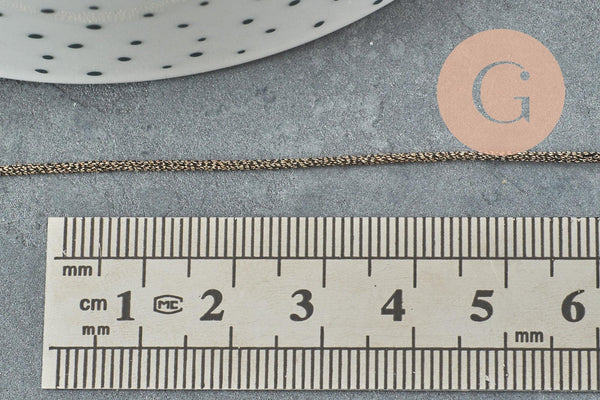 Cordon métallique brun coco ,ruban mariage,fourniture créative, scrapbooking, largeur 1mm, x1 mètre G4420