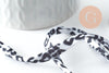 Cordon nylon élastique Léopard blanc noir 4mm, x1 mètre G9806