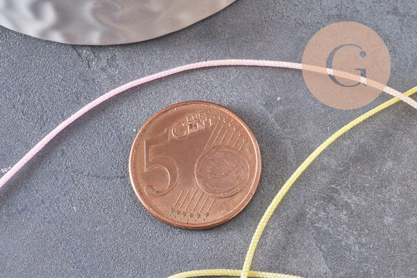 Cordon nylon multicolore pastel 0.8mm, fabrication bijoux x1 mètre (G9881)
