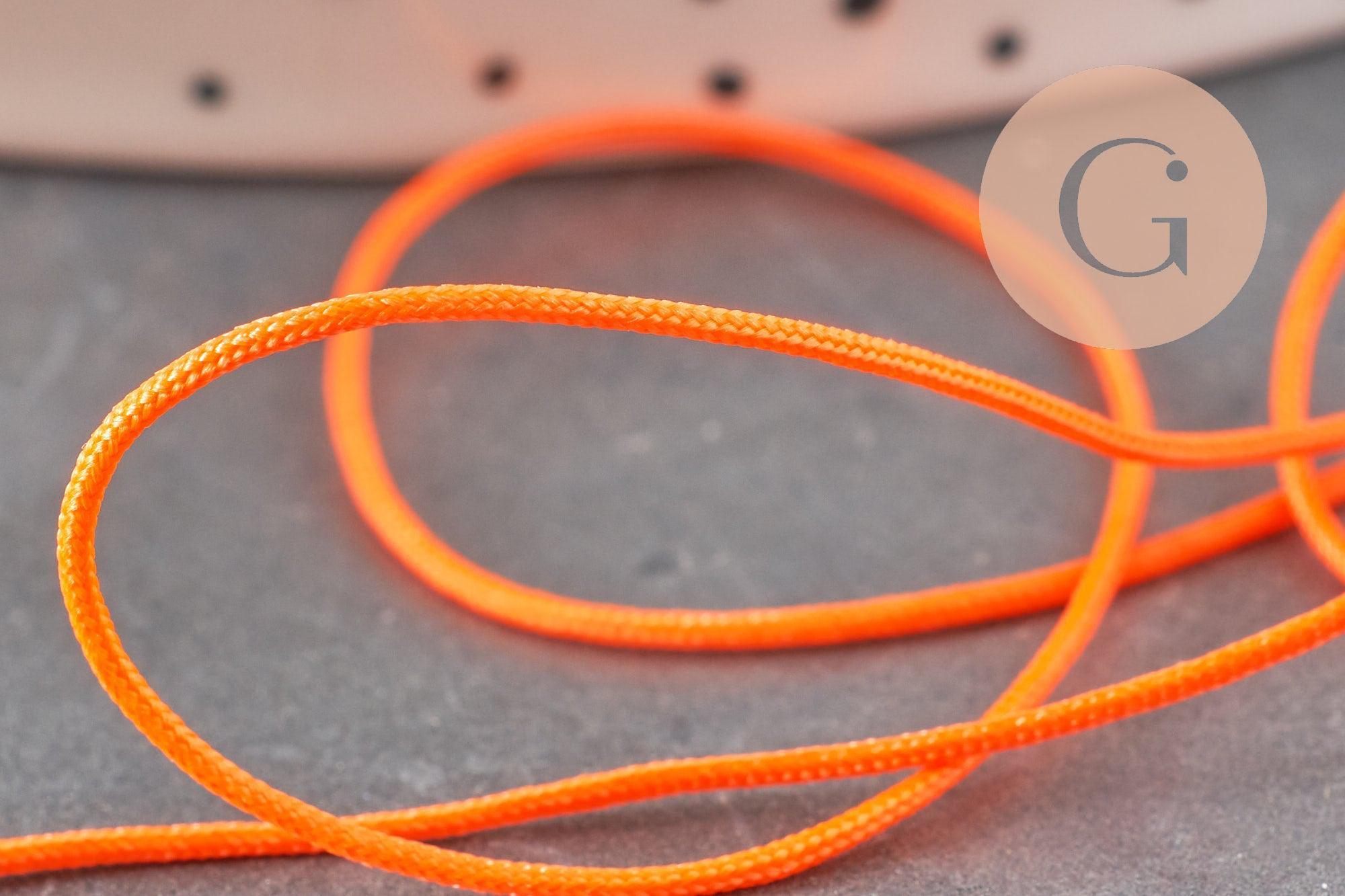 Cordon polyester orange fluorescent scrapbooking 0.7mm, x 5mètres (G5814)