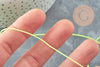 Cordon pour bijoux polyester jaune fluorescent 0.8mm, cordon fil de jade pour bijoux, x1 mètre G9455