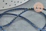 Cordon queue de rat bleu marine or 1.5mm, x1 mètre (G2118)