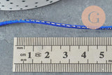 Cordon queue de rat nylon bleu roi or 1.5mm, x1 mètre (G3260)
