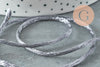 Cordon queue de rat polyester satin gris 2mm, x5 mètres (G1808)