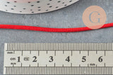Cordon queue de rat satiné rouge 2mm, x 5mètres (G1379)