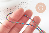 Cordon rigide polyester multicolore 2mm, x 1Mètre G9636