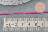 Cordon rose fuchsia or pour fabrication bijoux 1.5mm, x1 mètre (G3760)