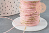 Cordon rose or, fabrication bijoux, création bijoux,ruban mariage, scrapbooking, largeur 1.5mm, x1 ou x5 mètres G1168
