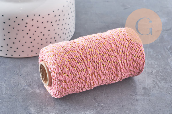 Cordon rose or,ruban mariage,fourniture créative, scrapbooking,1-1.5mm, 5/10 mètres (G2144)