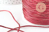 Cordon rouge or, fabrication bijoux,ruban mariage, scrapbooking, largeur 1.8mm, x1 mètre (G8244)