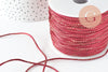 Cordon rouge or, fabrication bijoux,ruban mariage, scrapbooking, largeur 1.8mm, x1 mètre (G8244)