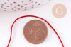 Cordon rouge tressé polyester 0.8mm, x1 mètre (G10670)